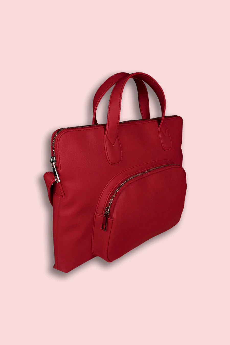 13 inch vegan Slim laptop bag rosewood front