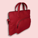 13 inch vegan Slim laptop bag rosewood front