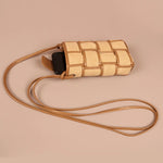 Soft jute Mobile sling Bag Ecru front