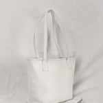 Vegan mini women tote bag milky Tilt
