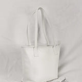 Vegan mini women tote bag milky Tilt