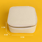 Vegan Leather Square Jewellery Case Milky Measurement