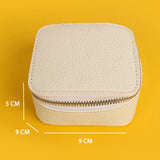 Vegan Leather Square Jewellery Case Milky Measurement
