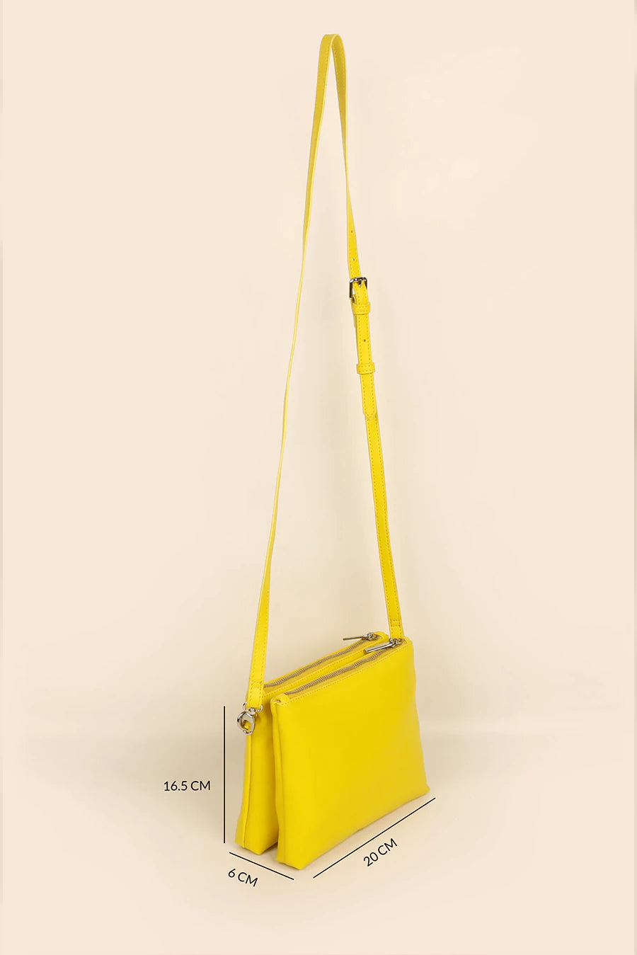 Dual Sling Vegan Leather Women Crossbody Munsel Measurement