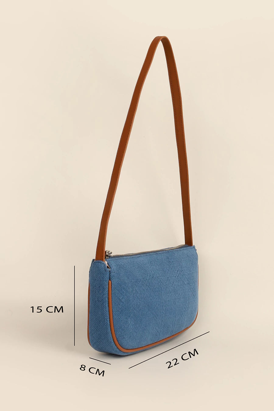 Soft Jute Daily Sling Women Handbag Marine Measurement