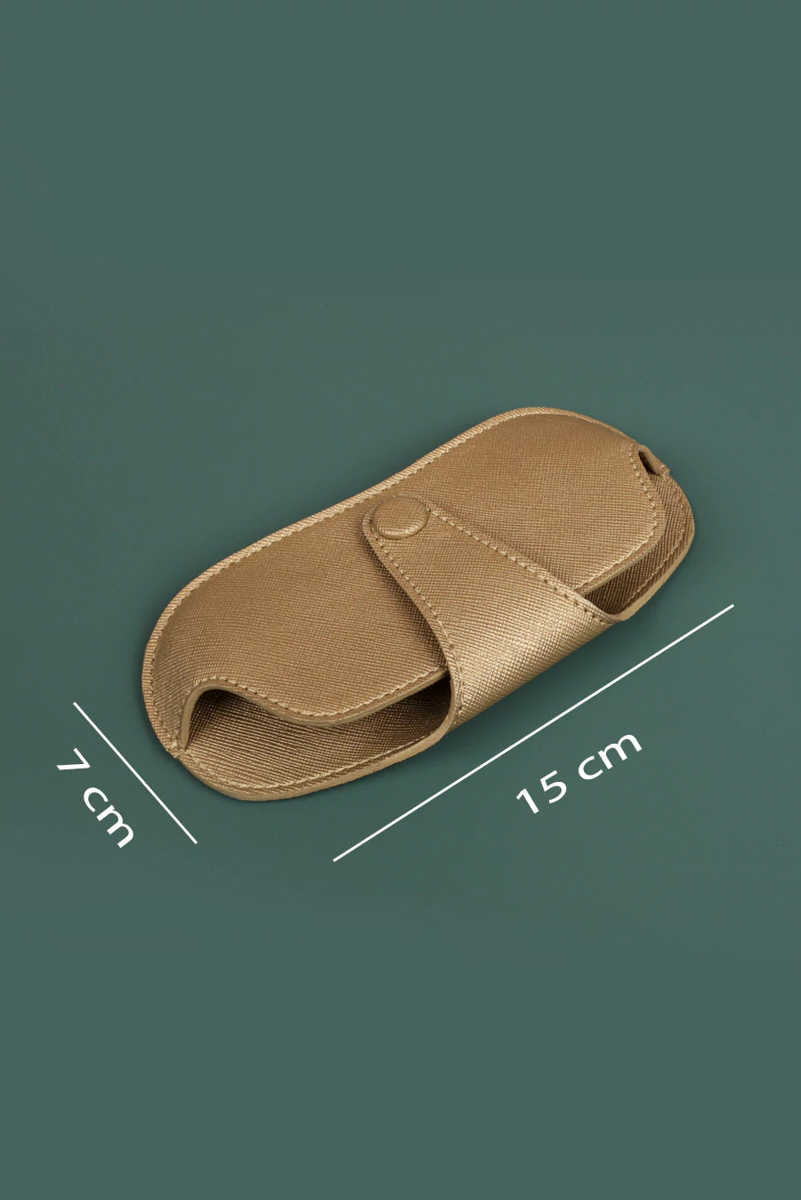 Jace Sunglass Case Vegan Leather Wood Brass Measurement
