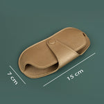 Jace Sunglass Case Vegan Leather Wood Brass Measurement