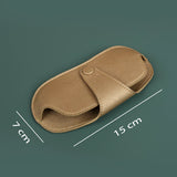 Jace Sunglass Case Vegan Leather Wood Brass Measurement