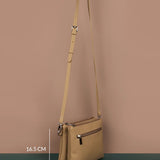 Dual Sling Vegan Leather Women Crossbody Gauge Measurement