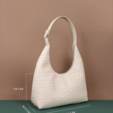 Vegan Leather Katie Small Women Shoulder Bag Ostrich White Cad