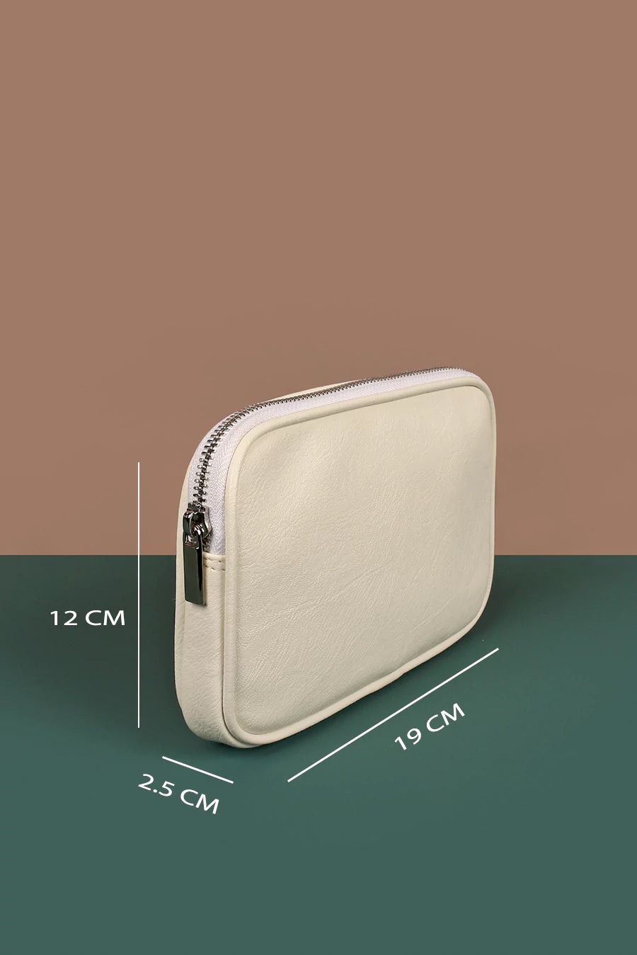 Classic Vegan Leather Women Crossbody Milky Measurement