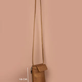 Grace Vegan Leather Mobile Sling Bag Metallic Dark Gold Measurement