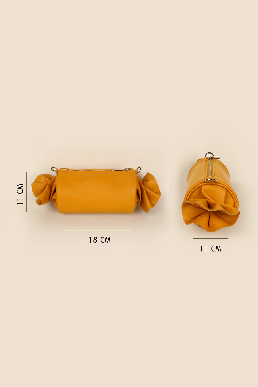Vegan Leather Women Candy Sling Bag  GoldFish Measurement