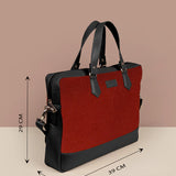 Soft Jute Ross Men 15" Laptop Bag Rasberry Measurement