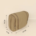 Hanging Toiletry Bag Vegan Leather Beige Cad