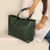 Vegan Leather Diaper Tote Bag Army Model 4