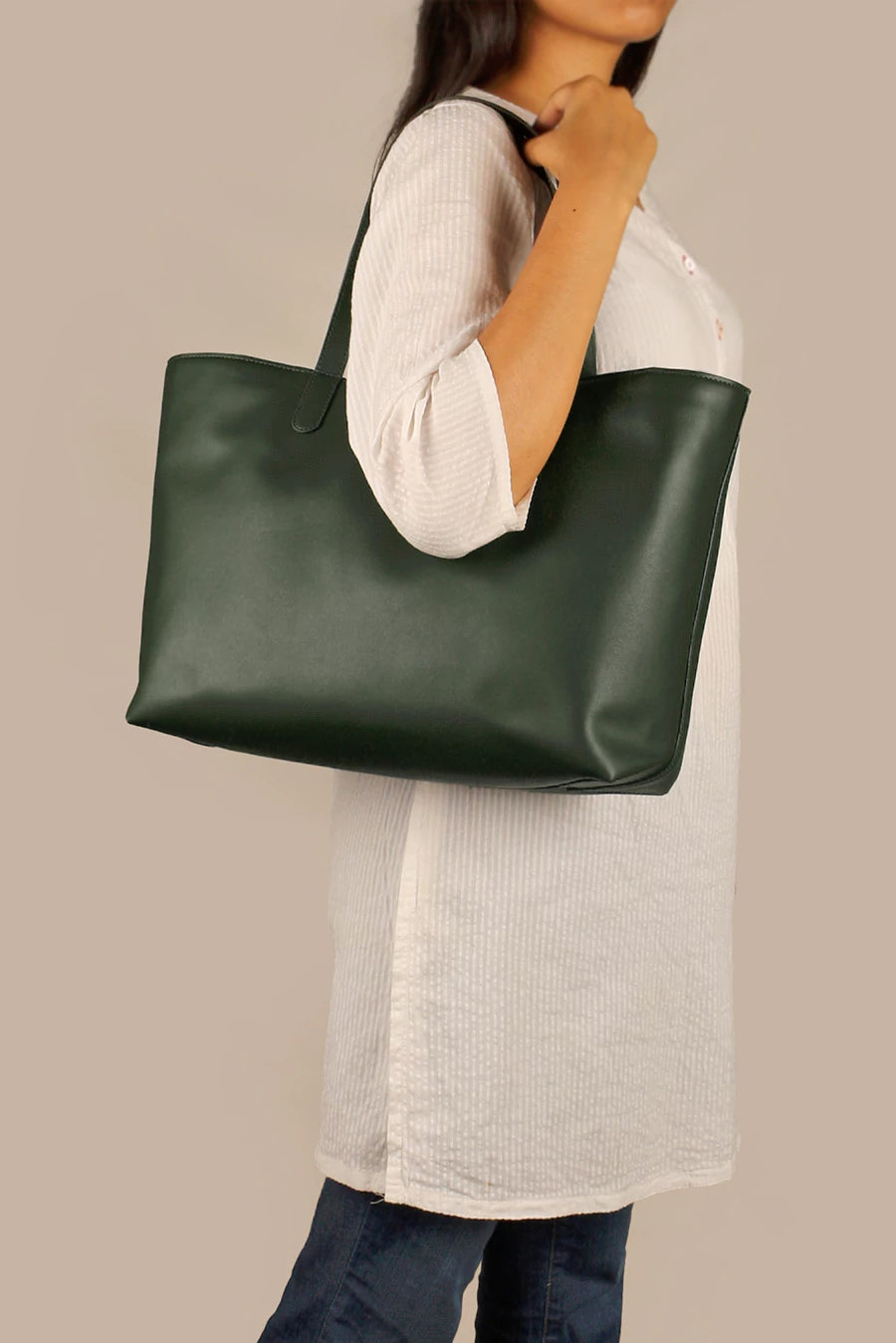 Vegan Leather Diaper Tote Bag Army Model 1
