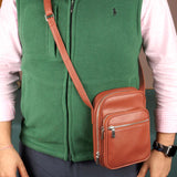 Vegan Men Sling Bag Cognac M1