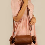 Vegan Leather Women Candy Sling Bag  Oxide Red Model4