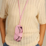 Jace Sling Sunglass Case Ostrich Pink Model 1