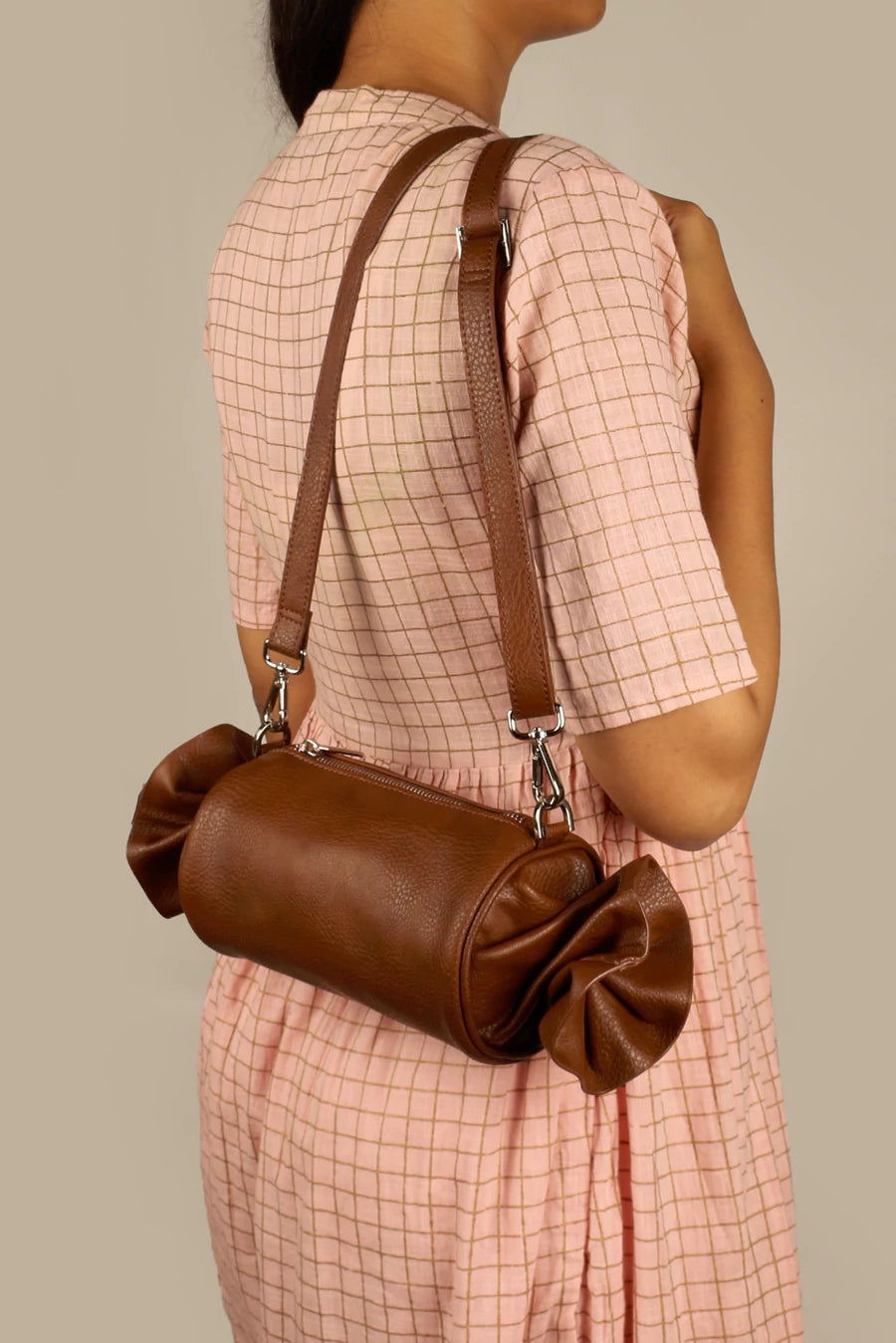 Vegan Leather Women Candy Sling Bag  Oxide Red Model3