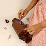 Vegan Leather Women Candy Sling Bag  Oxide Red Model2