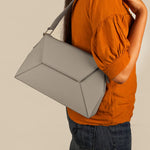 Hazel Women Shoulder Bag Vegan Leather Limestone Model 1
