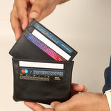 Archie Vegan Leather Cash & Card Pouch Black Model1