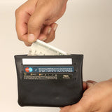 Archie Vegan Leather Cash & Card Pouch Black Model3