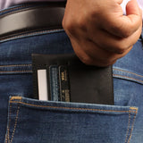 Archie Vegan Leather Cash & Card Pouch Black Model2