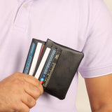 Archie Vegan Leather Cash & Card Pouch Black Model4