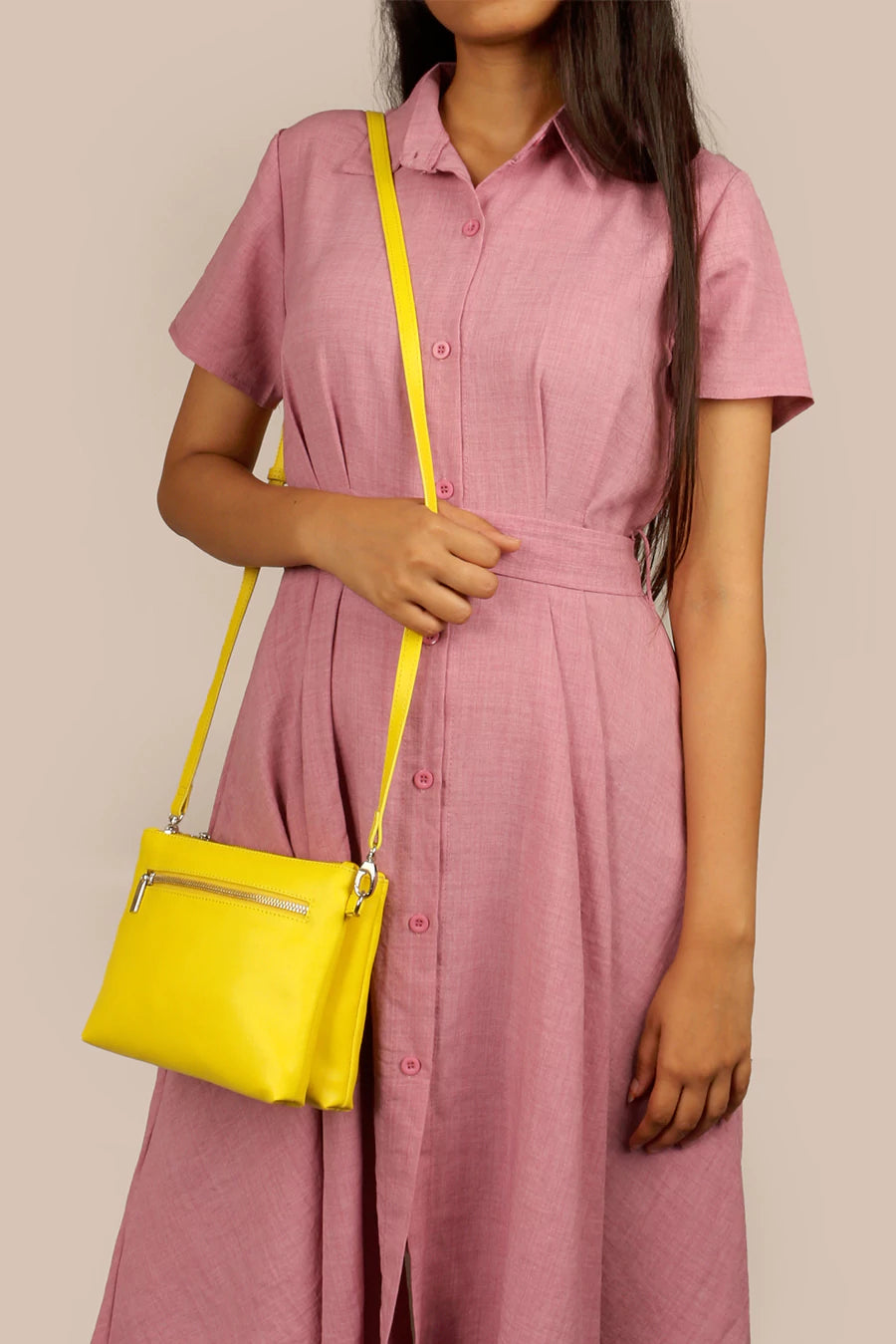 Dual Sling Vegan Leather Women Crossbody Munsel Model 2