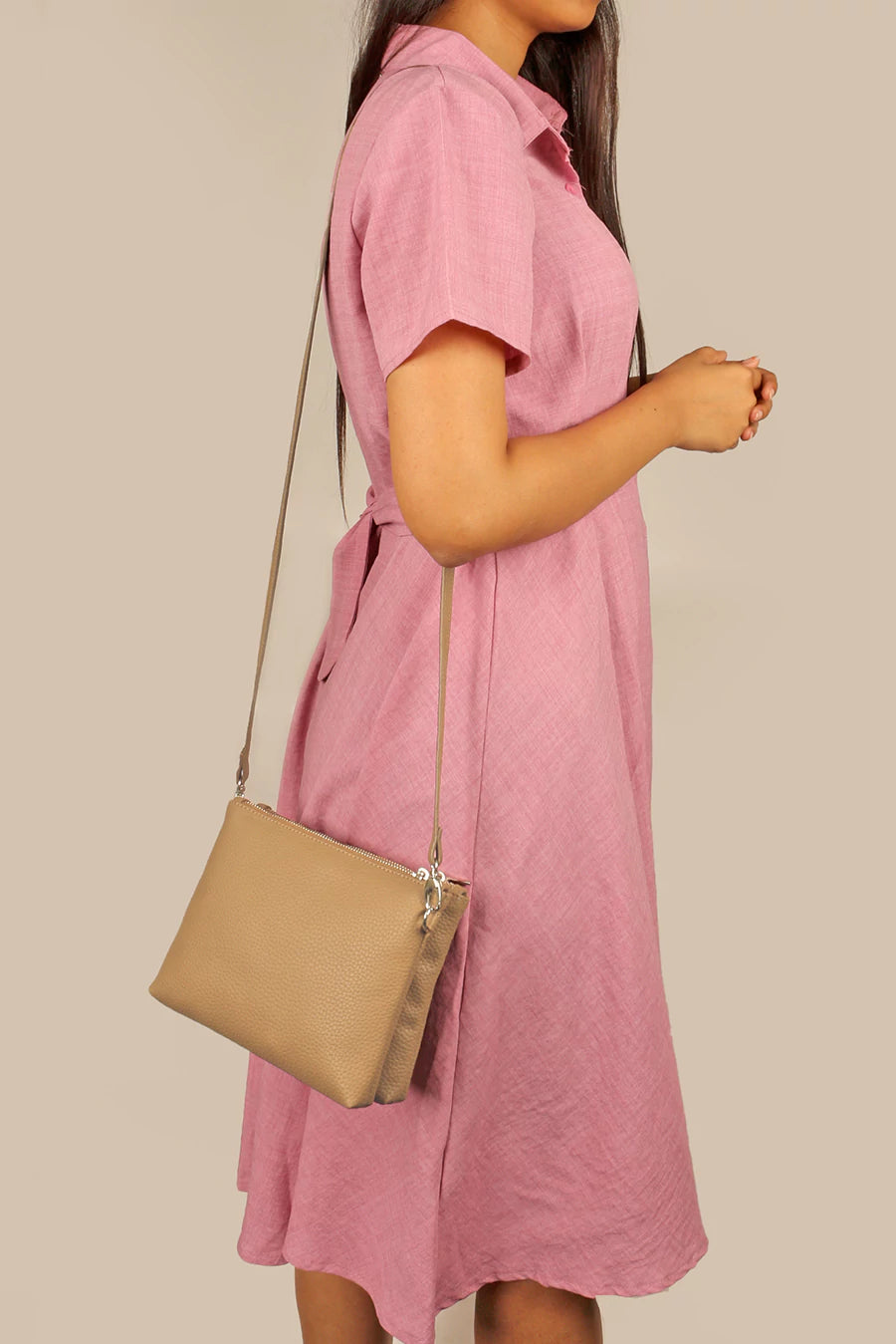 Dual Sling Vegan Leather Women Crossbody Gauge Model 3