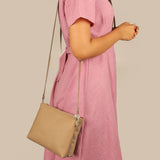 Dual Sling Vegan Leather Women Crossbody Gauge Model 3