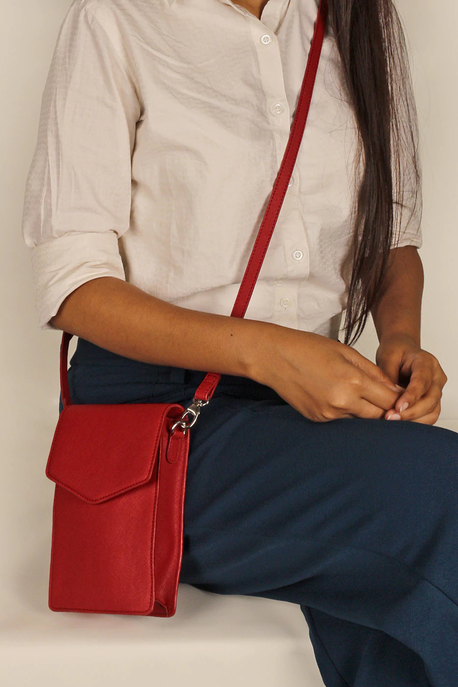 Walker Vegan Leather Mobile Sling Ruby Model 1