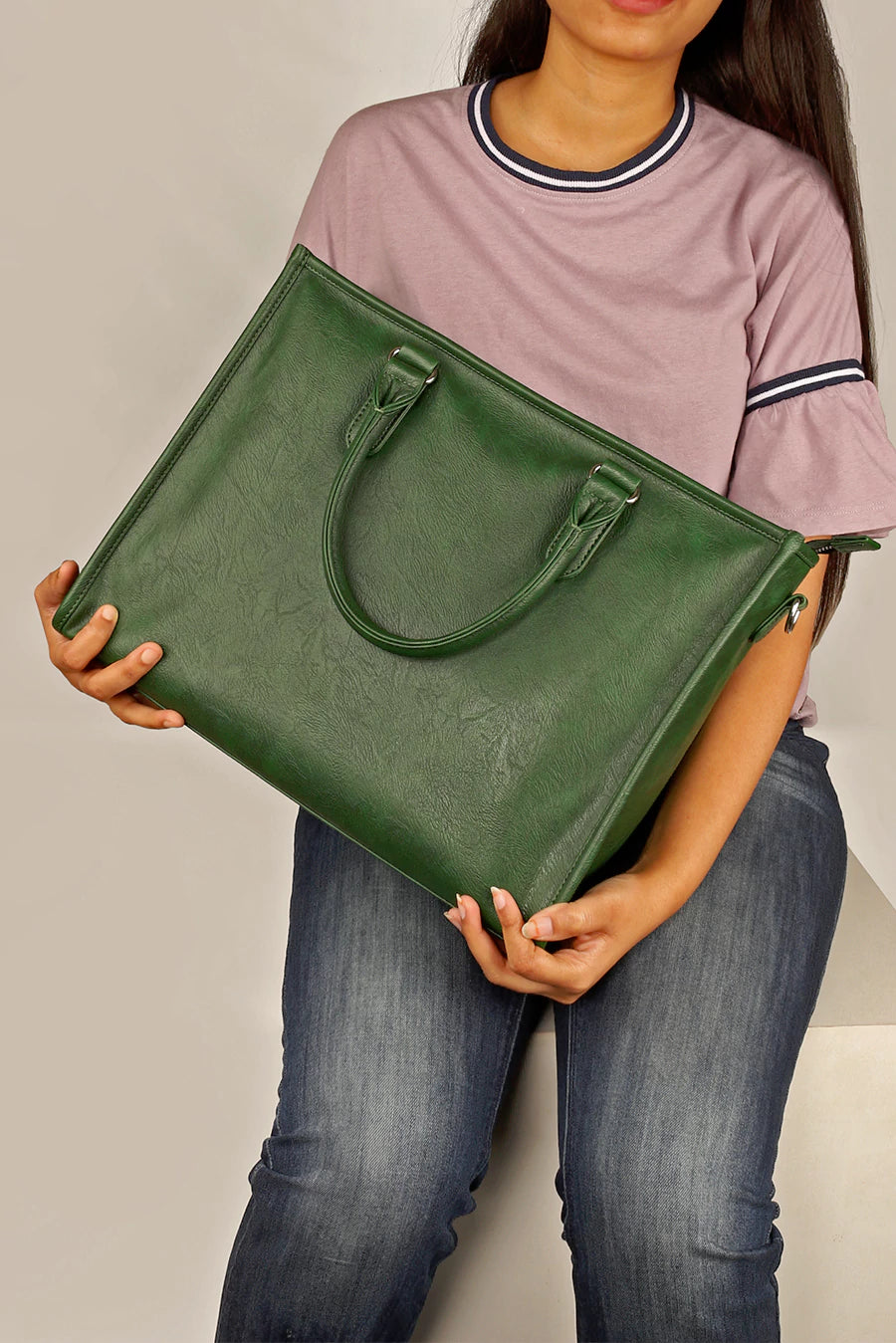 Charlotte Vegan Women Box Tote Bag Peacock M2