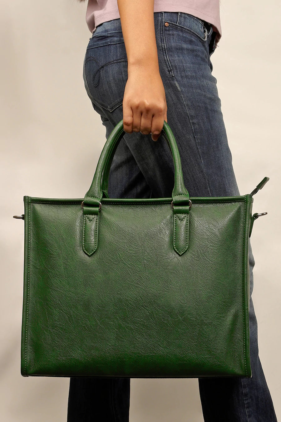 Charlotte Vegan Women Box Tote Bag Peacock M3