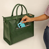Charlotte Vegan Women Box Tote Bag Peacock M5