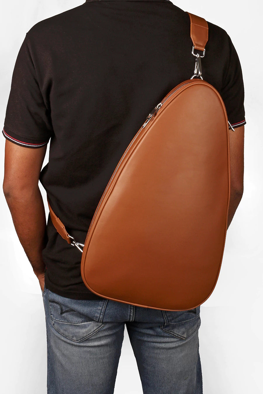 Lightweight, durable pickleball sling bag for game Tan Model 1