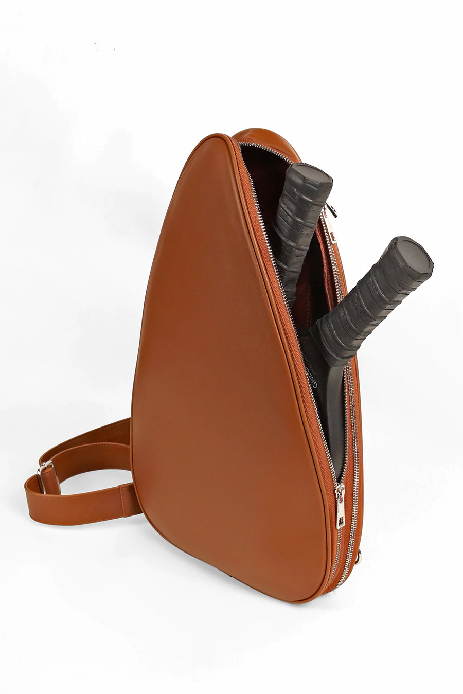 Lightweight, durable pickleball sling bag for game Tan Lifestyle 2
