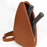 Lightweight, durable pickleball sling bag for game Tan Lifestyle 2