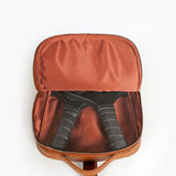 carry all your gaming gear in style in our cruelty free paddle bag tan inside