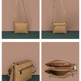 Dual Sling Vegan Leather Women Crossbody Gauge Details