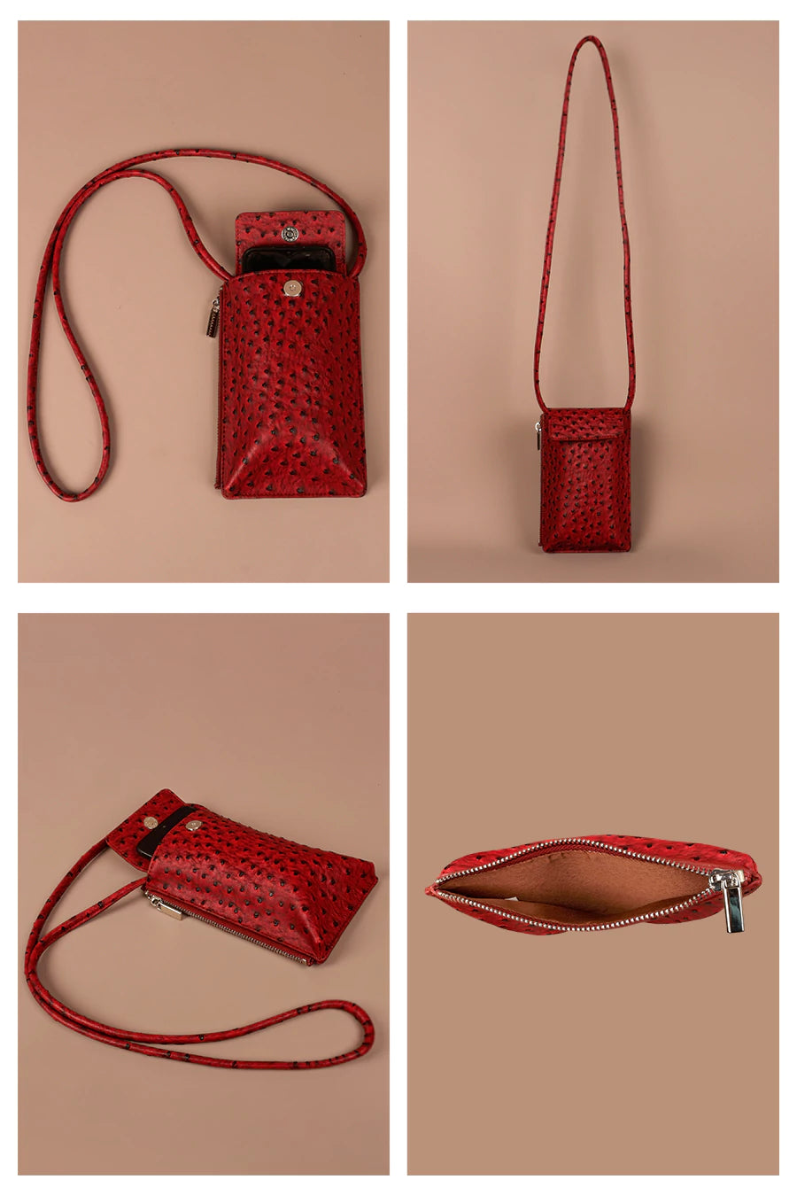 Grace Vegan Mobile Sling Bag Ost Red detail