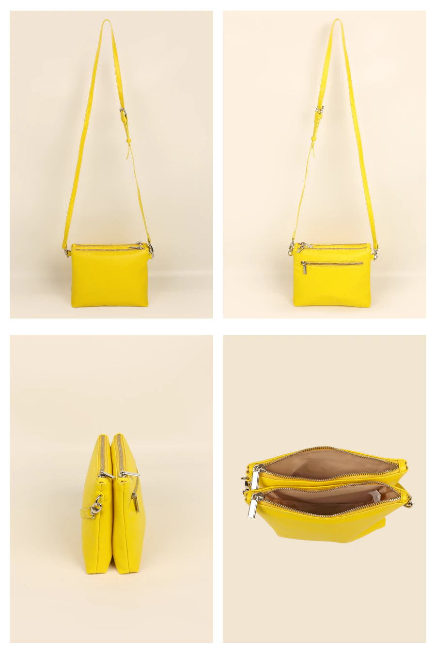 Dual Sling Vegan Leather Women Crossbody Munsel Details