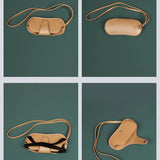 Vegan sunglass cover/case with sling champagne detail