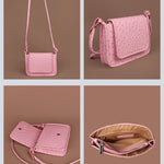 Alice Vegan Leather Women Sling Bag Ost Pink Detail