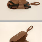 Jace Sling Sunglass Cover Vegan Metallic Dark Gold Lifestyle