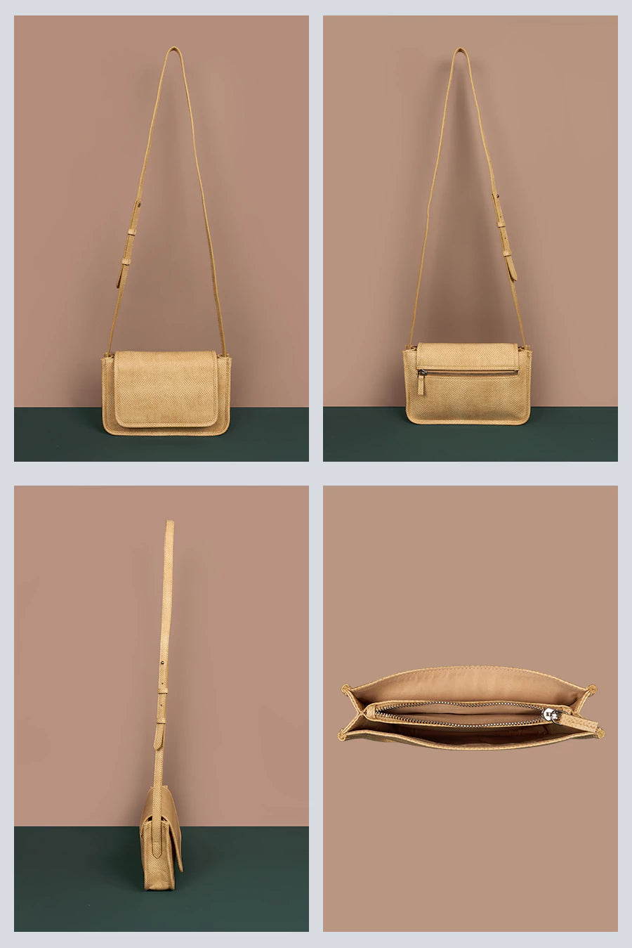 Alice Vegan Leather Women Sling Bag Poreclain Detail