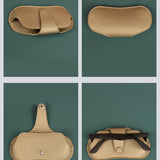 Jace Sunglass Case Vegan Leather Wood Brass Detail